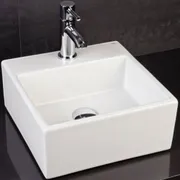 RAK Chrome Square Ceramic Sink Decorative Overflow Cover Plate & Bolt 