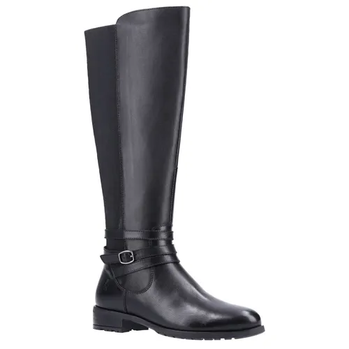 navy leather long boots