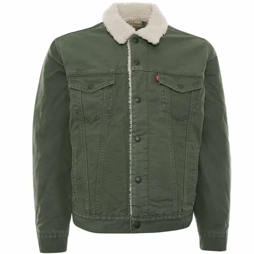 levi's olive trucker jacket