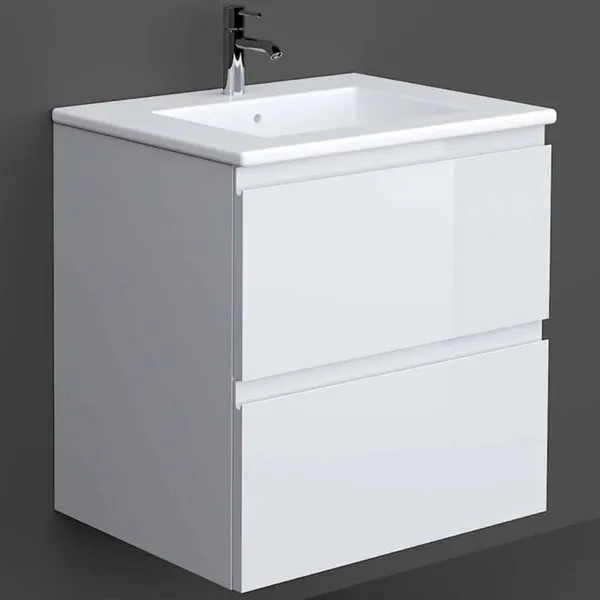 Rak Joy Grey Elm 600mm Wall Hung Vanity Unit With Basin Units From Taps Uk Rak Joy Grey Elm 600mm Wall Hung Vanity, Rak Joy Gloss Grey Wall Hung Vanity Unit 600mm