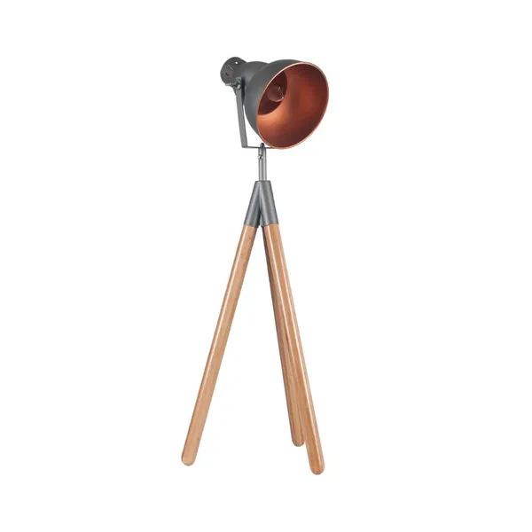 Sona Black And Copper Diffused Tripod, Elstree Silver Black And Metal Tripod Floor Lamp By Pacific